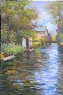 Louis Aston Knight Famous Paintings - River bank